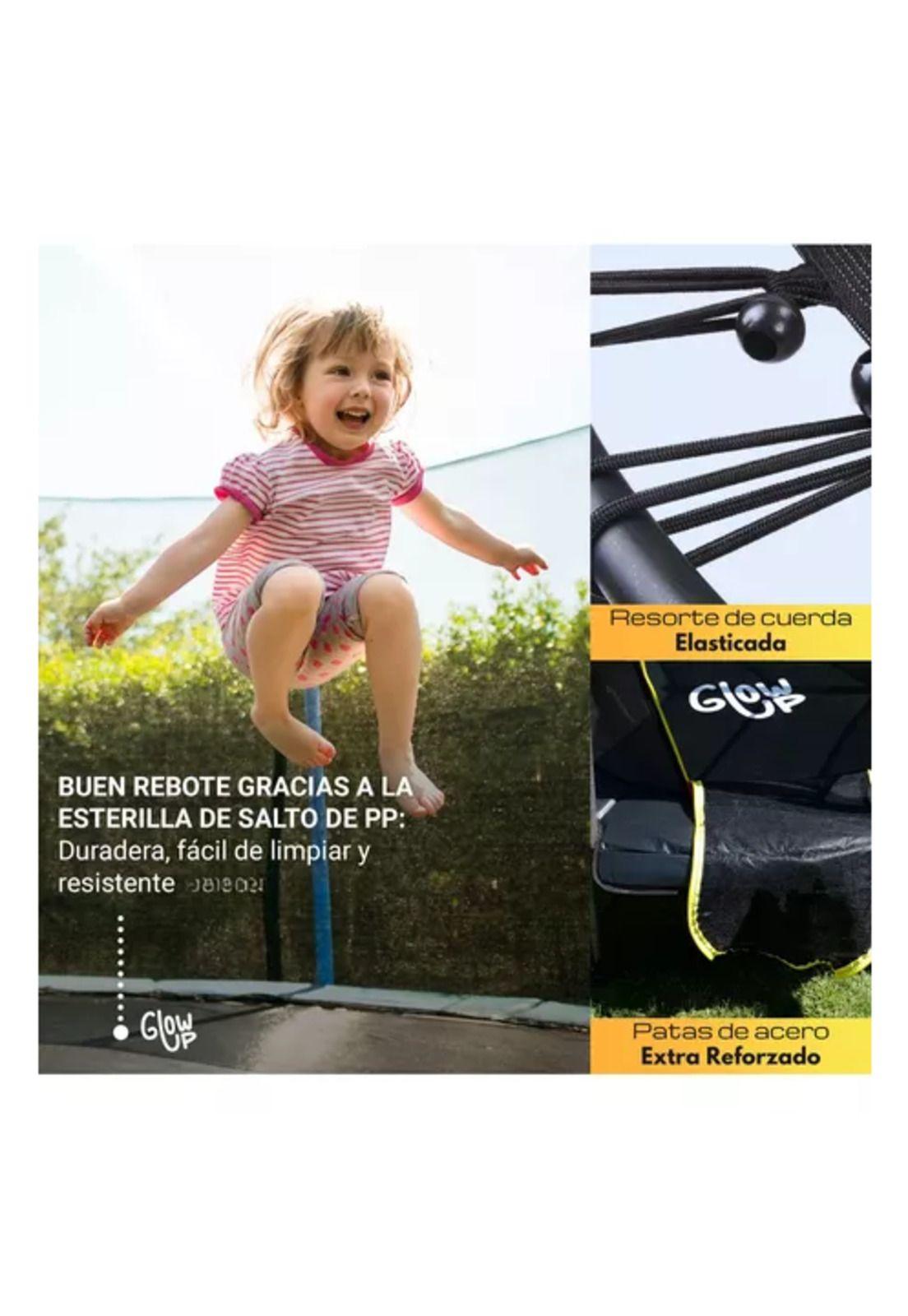 Cama elástica Glowup 1.40 m malla seguridad superior-2
