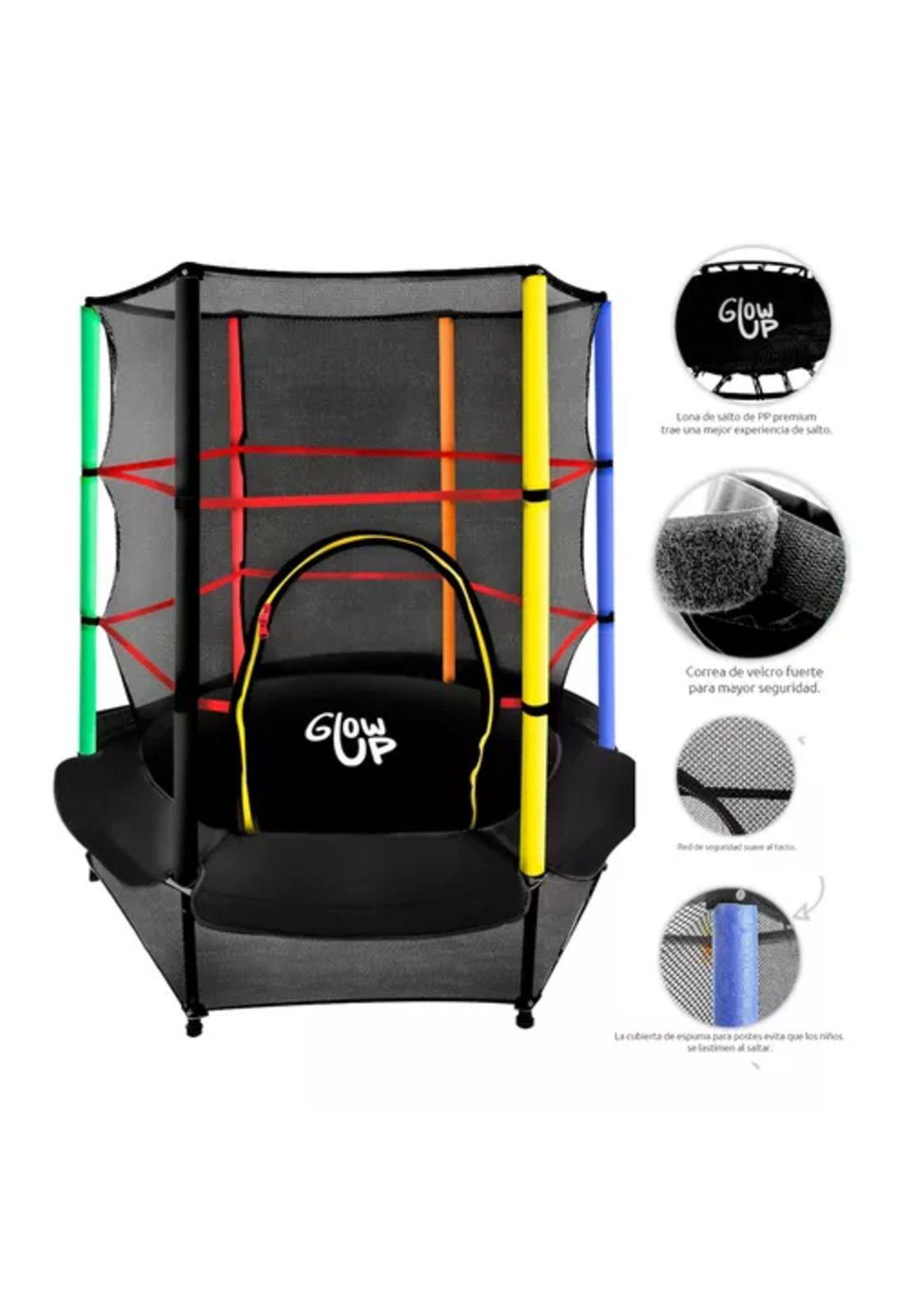 Cama elástica Glowup 1.40 m malla seguridad superior-5