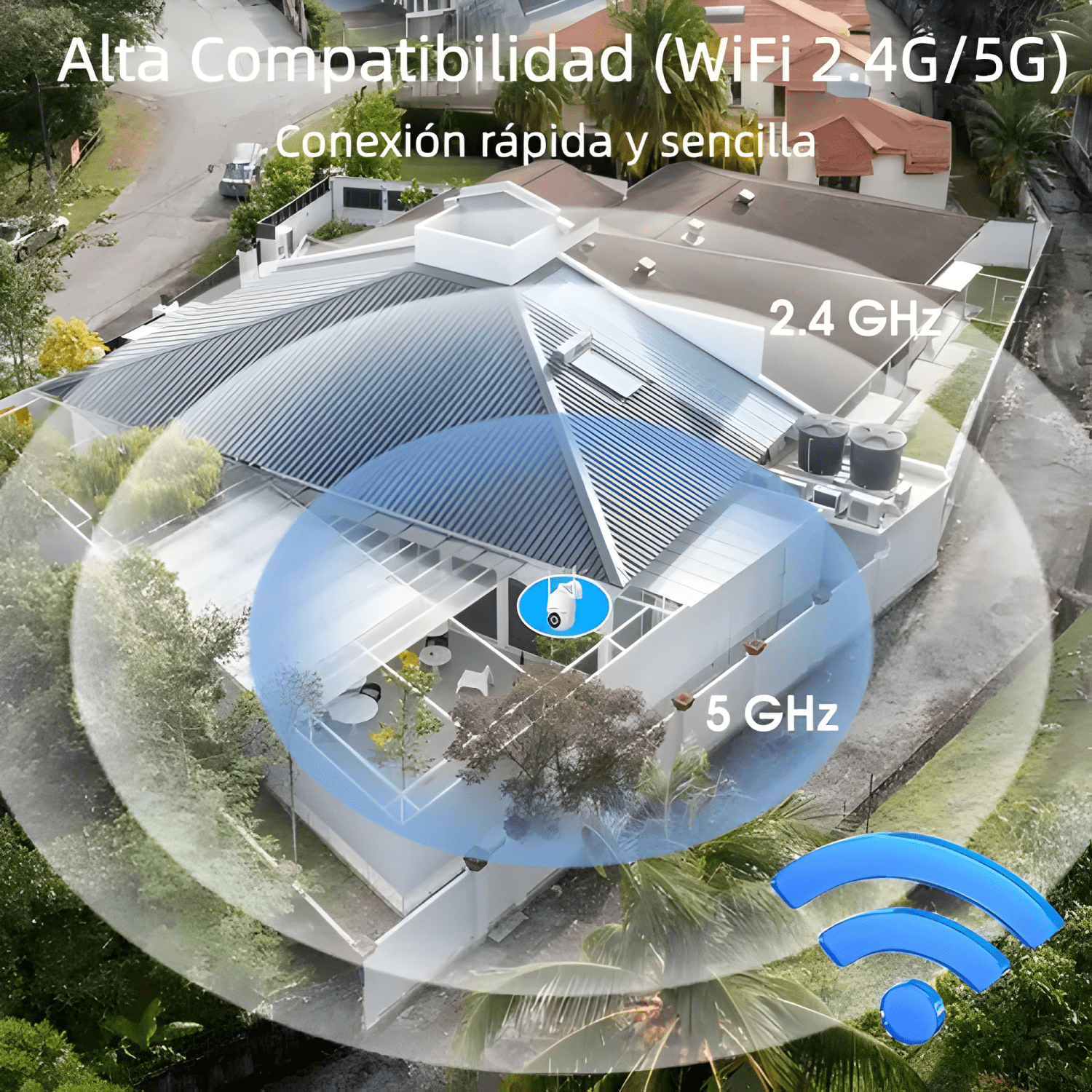 Cámara de Seguridad Wifi 5G 5MP Anran N50W1584 Blanco-2