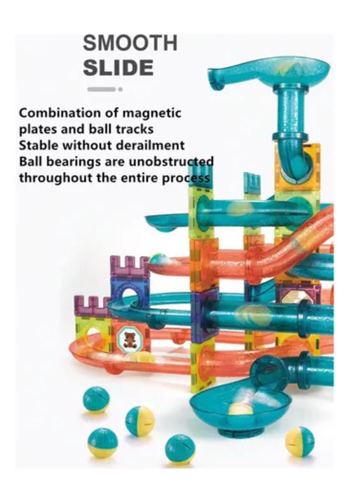 Bloques magnéticos de construcción didácticos y bolitas 131 piezas multicolor-3