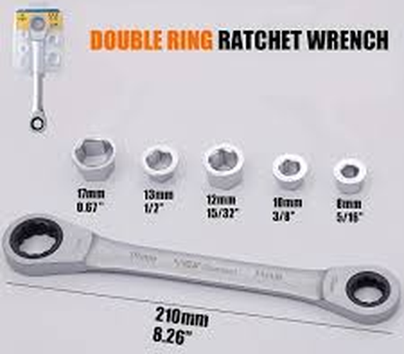 Juego / Set Llave Doble Chicharra Con Anillos 6 Pcs Kamasa-0