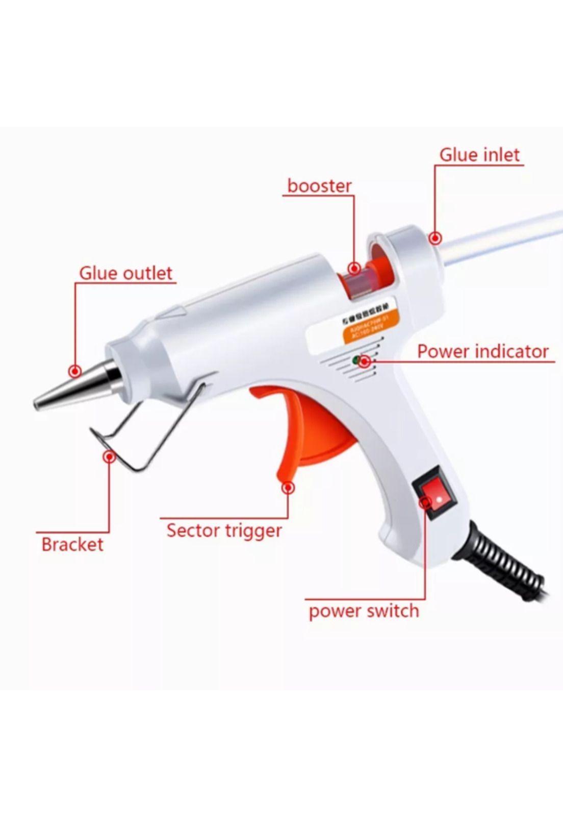 Pistola de Silicona Caliente 70W + 30 Barras de Silicona 110mm-4