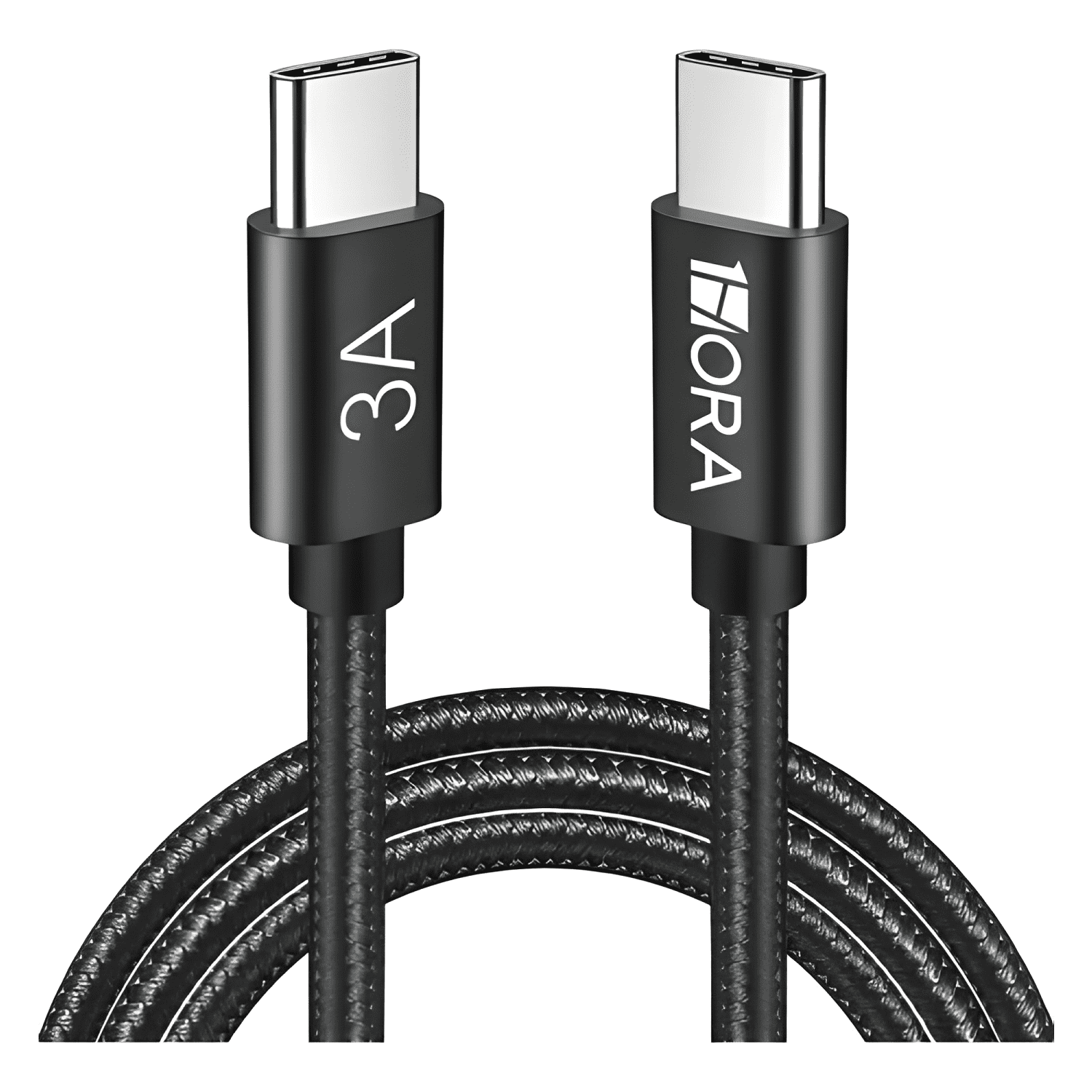 Cable USB tipo c a tipo c 2m carga rápida 60w datos Negro-0