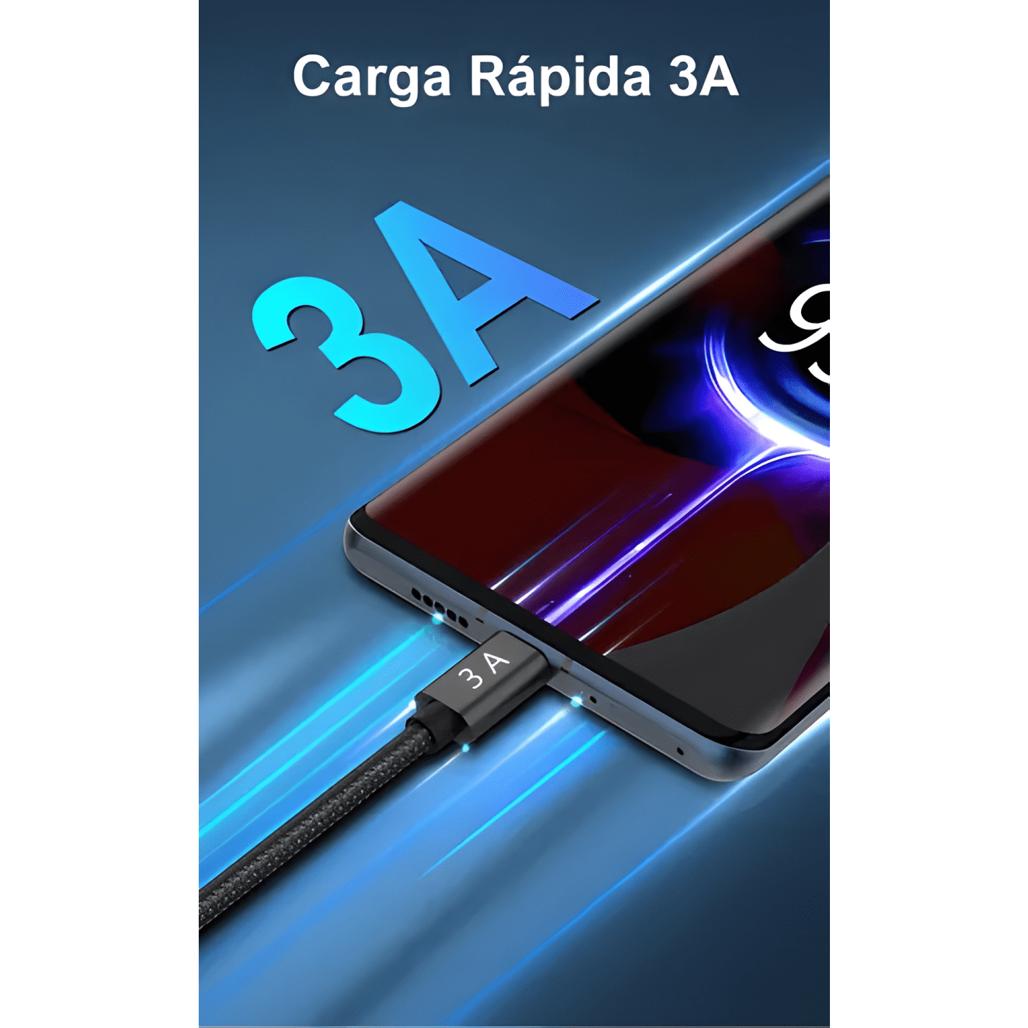 Cable USB tipo c a tipo c 2m carga rápida 60w datos Negro-1