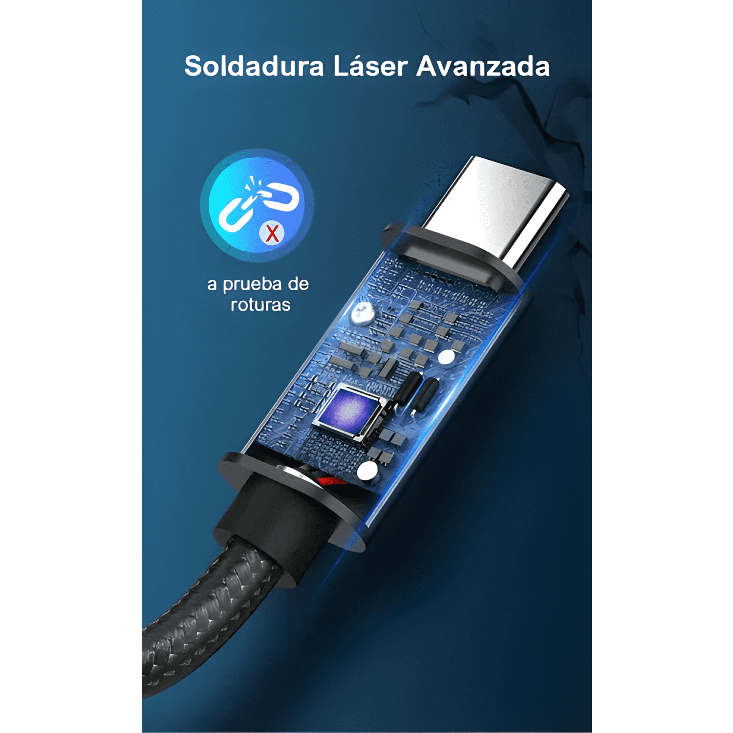 Cable USB tipo c a tipo c 2m carga rápida 60w datos Negro-3