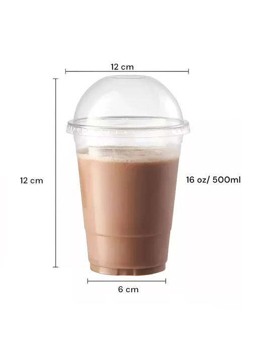 200 Vasos Desechables Tapa Domo 16oz-2