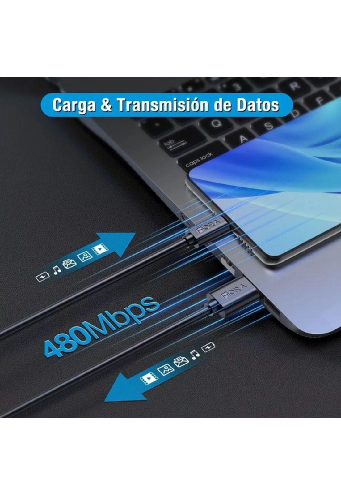 Cable micro USB V8 1m 2.1A 1 hora CAB236 negro-3