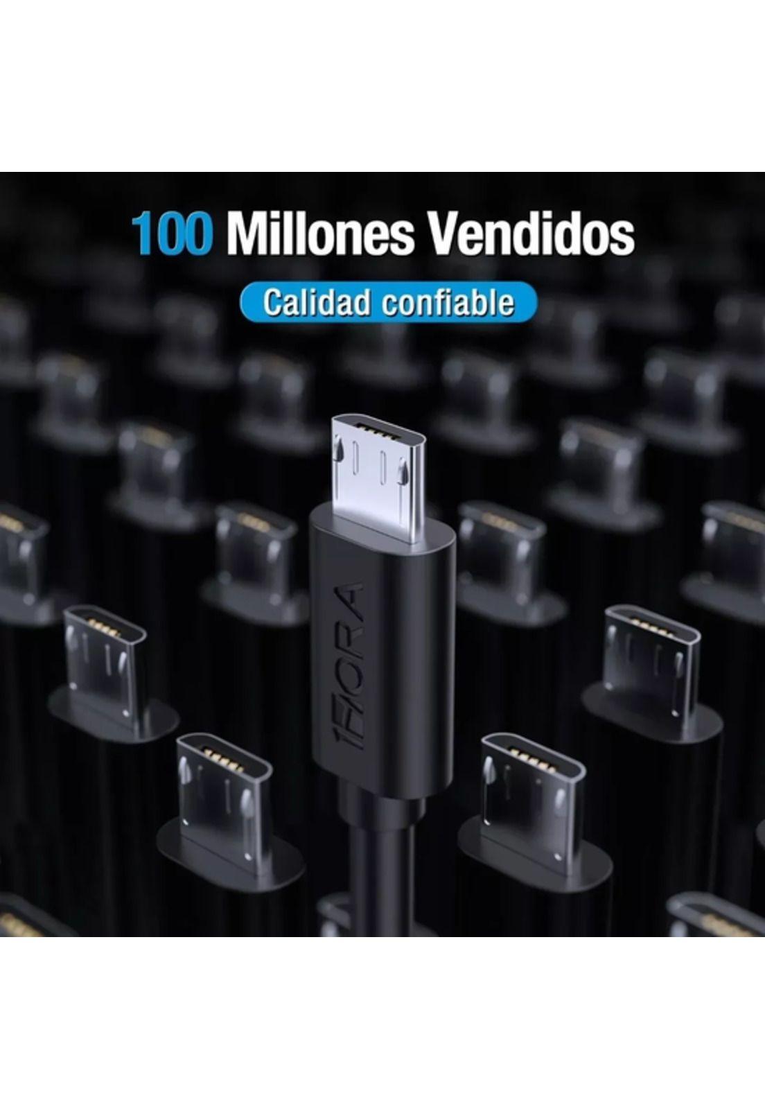 Cable micro USB V8 1m 2.1A 1 hora CAB236 negro-5