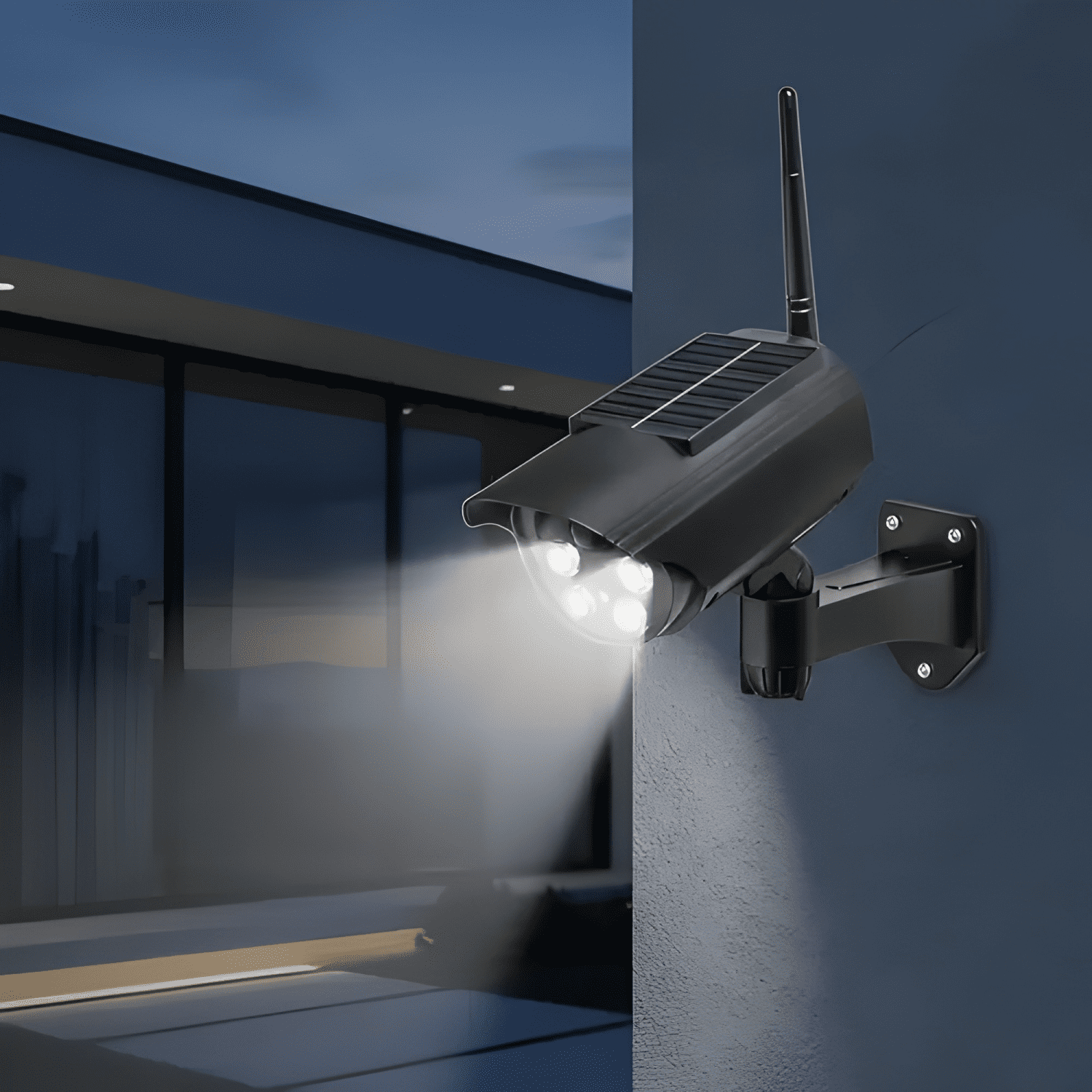 Camara Falsa Seguridad Simulada Tipo Bullet Ccd con Luz Led-4