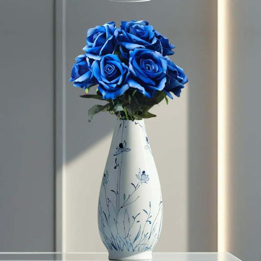 Rosas artificiales realistas varas individuales-1
