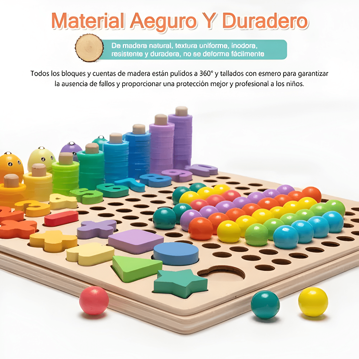 Juguete educativo de madera niños tablero matemáticas pesca-4