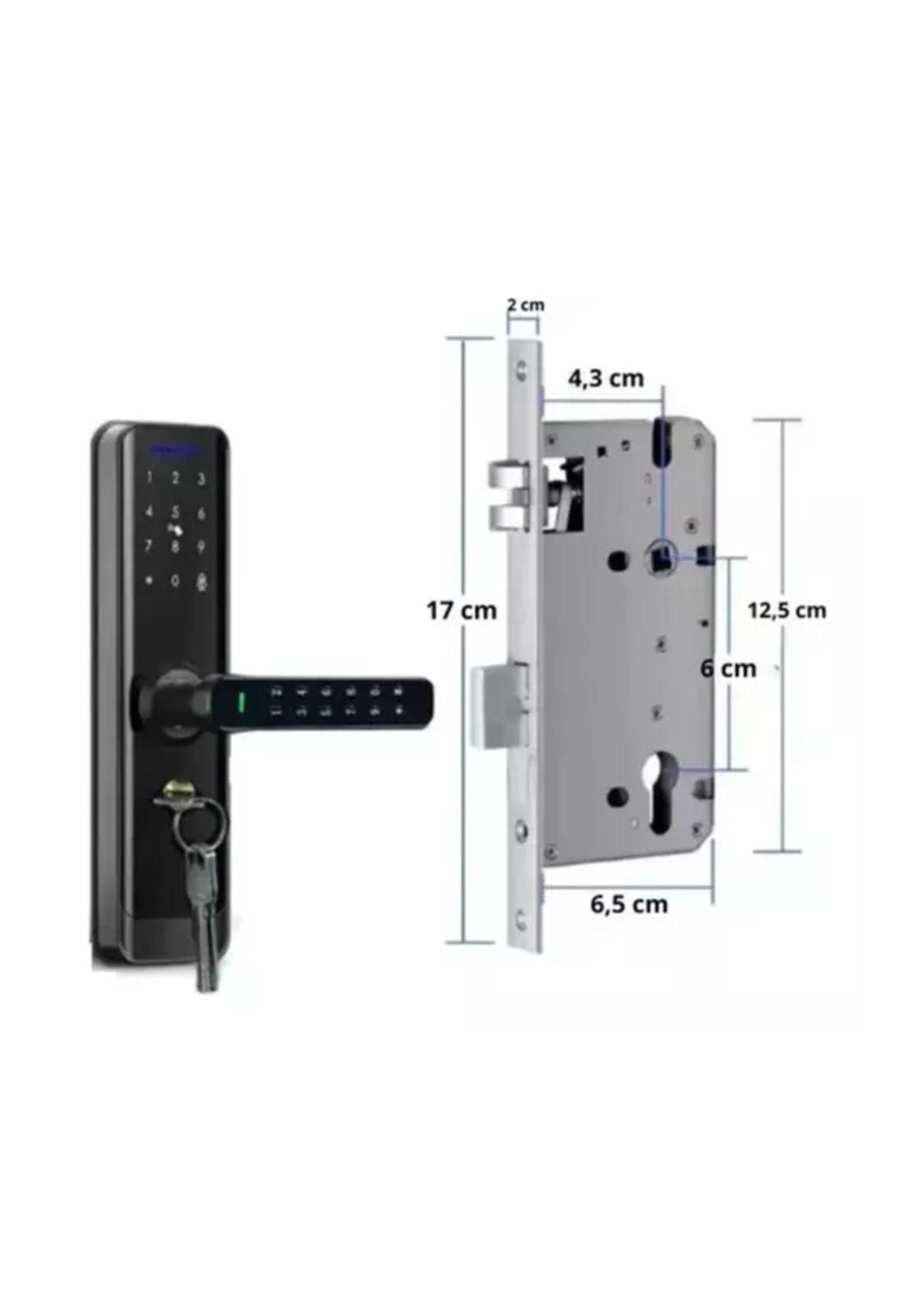 Cerradura Digital Smart Lock Chapa Clave Tarjeta Inteligente Negra-2