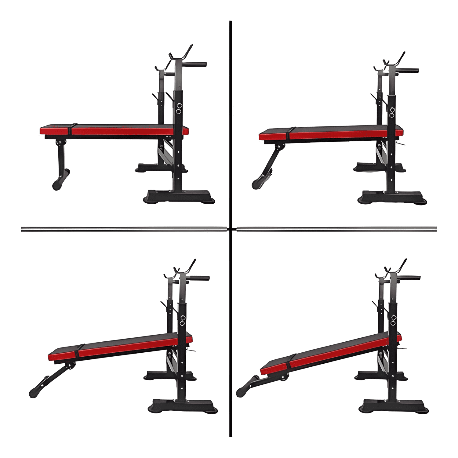 Banca reclinable Yep Fitness YEP1020 para pesas negra-2