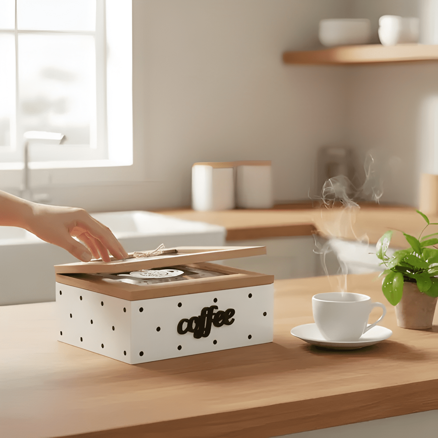 Organizador para bolsas de té 4 divisiones decorativo-3