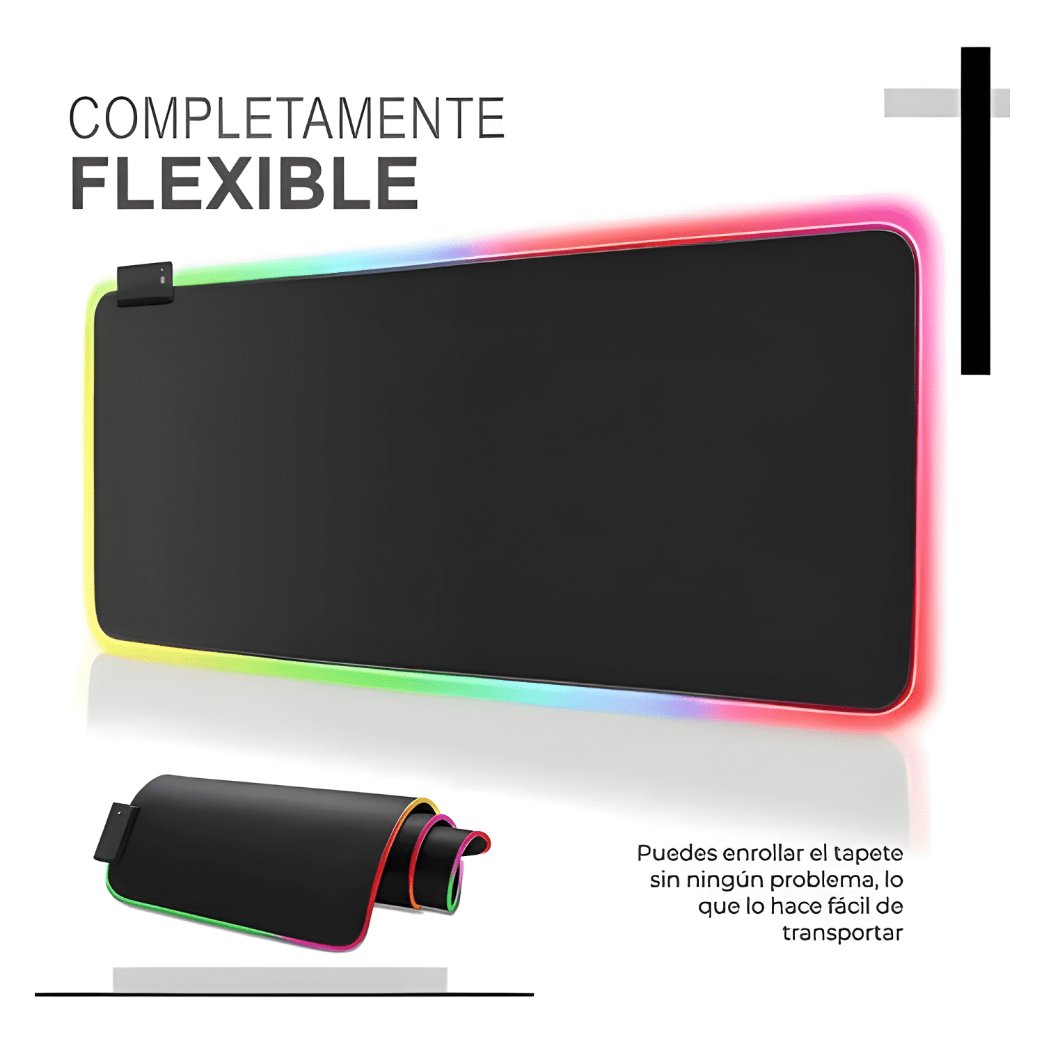 Mouse Pad Kimhi Gamer Rgb Alfombrilla Base de Goma Negro-4