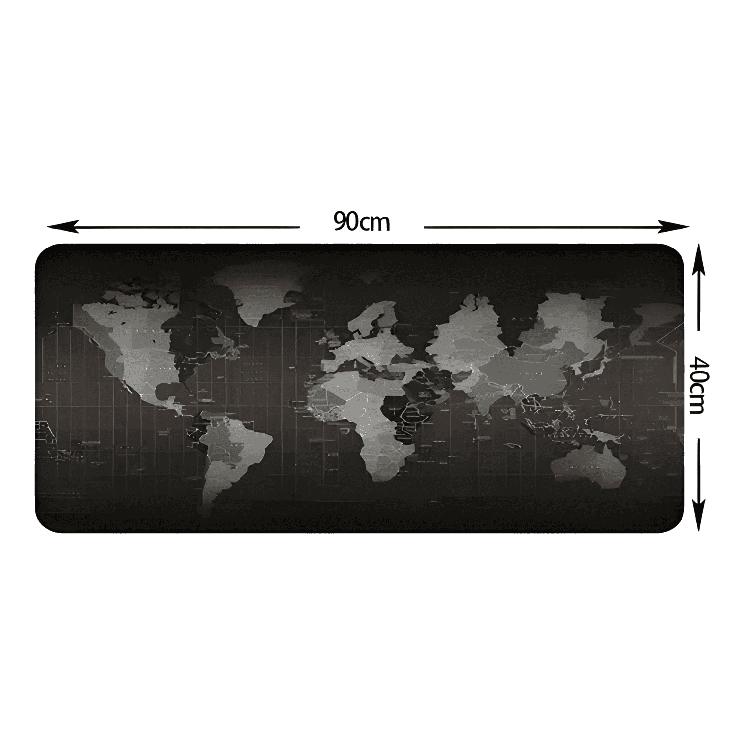Mouse Pad Gamer Mapa Mundo 90x40 Xl Mousepad Pg Negro-2