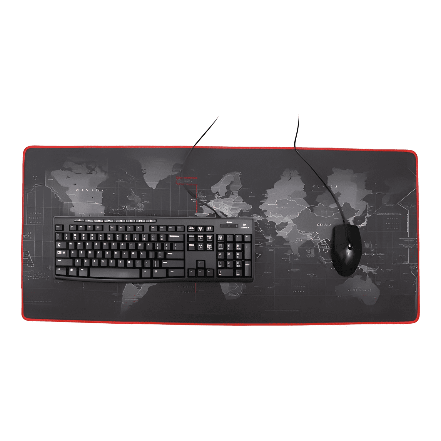 Mouse Pad Gamer Mapa Mundo 90x40 Xl Mousepad Pg Negro-4