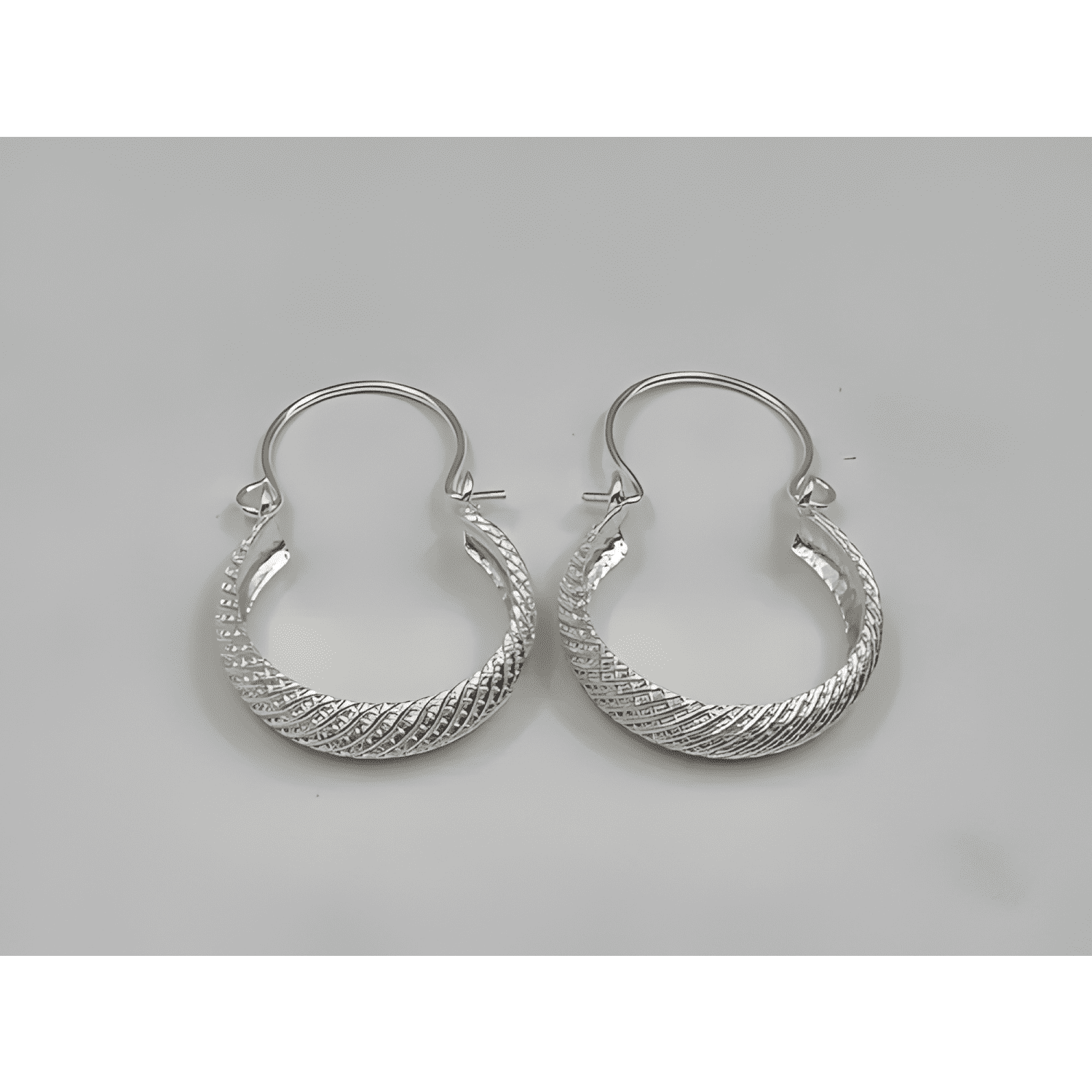 Aros Plata 925 Argolla Bote Facetados 20mm Regalo Mujer Caja-1