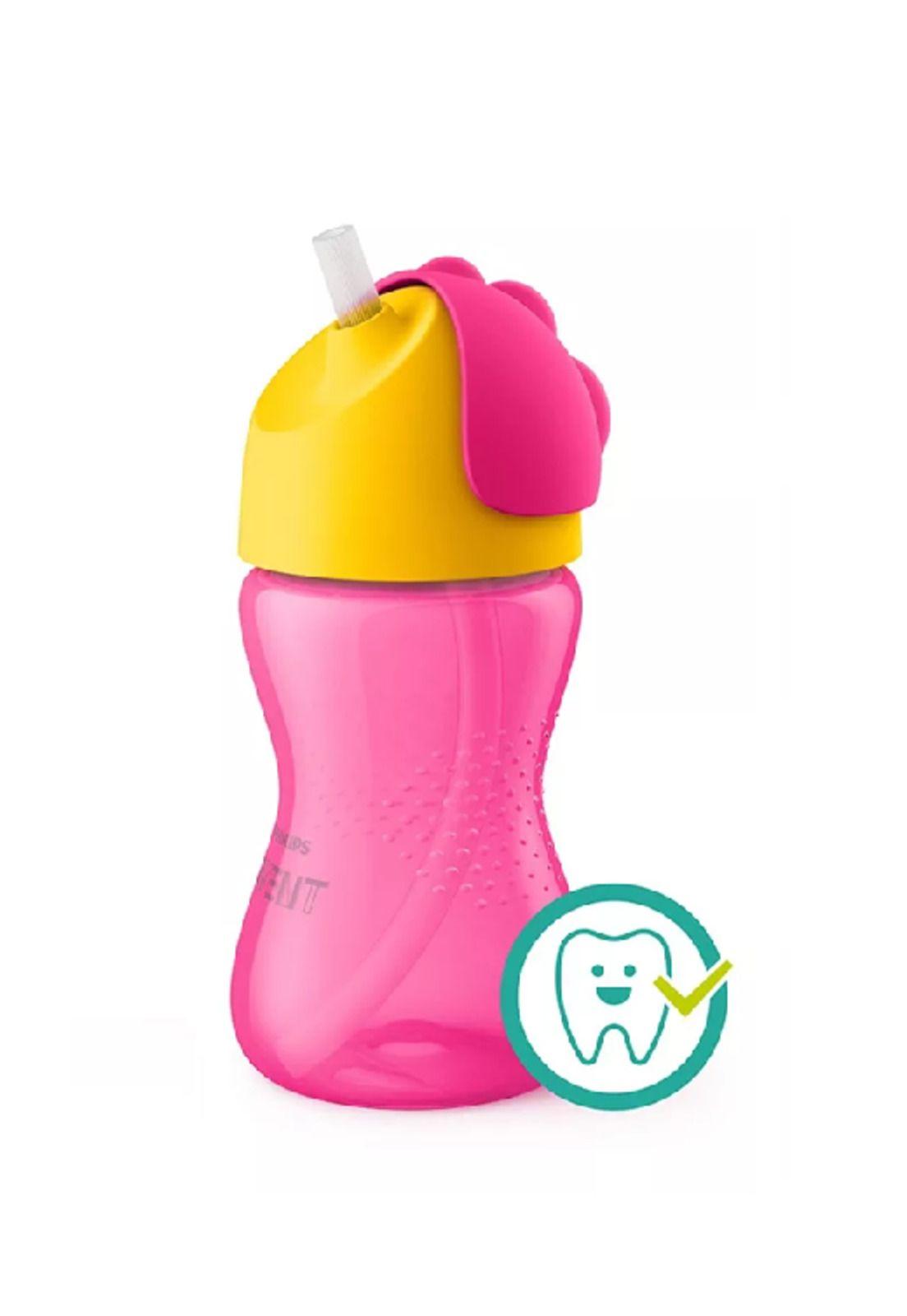 Vasos con bombilla Philips Avent, color rosa-1