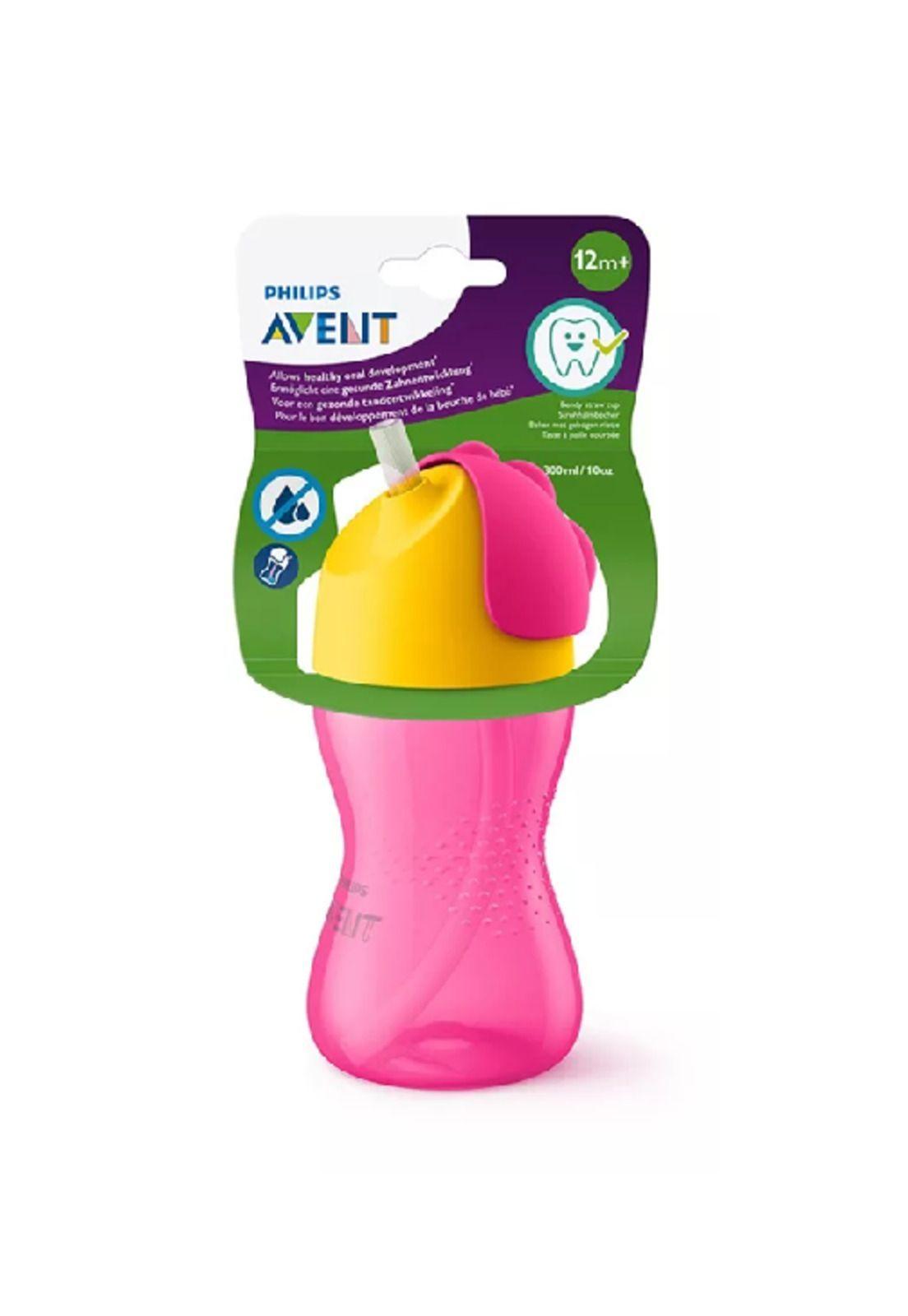 Vasos con bombilla Philips Avent, color rosa-3