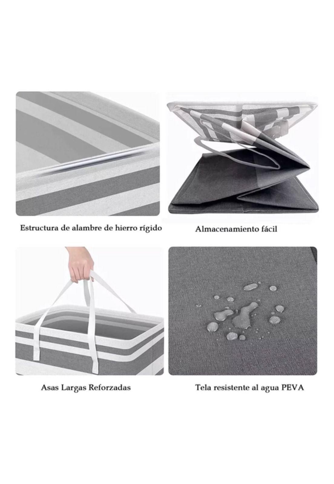 Cesto grande para ropa sucia y lavandería plegable (2x75l + 2x5l) tricolor-4