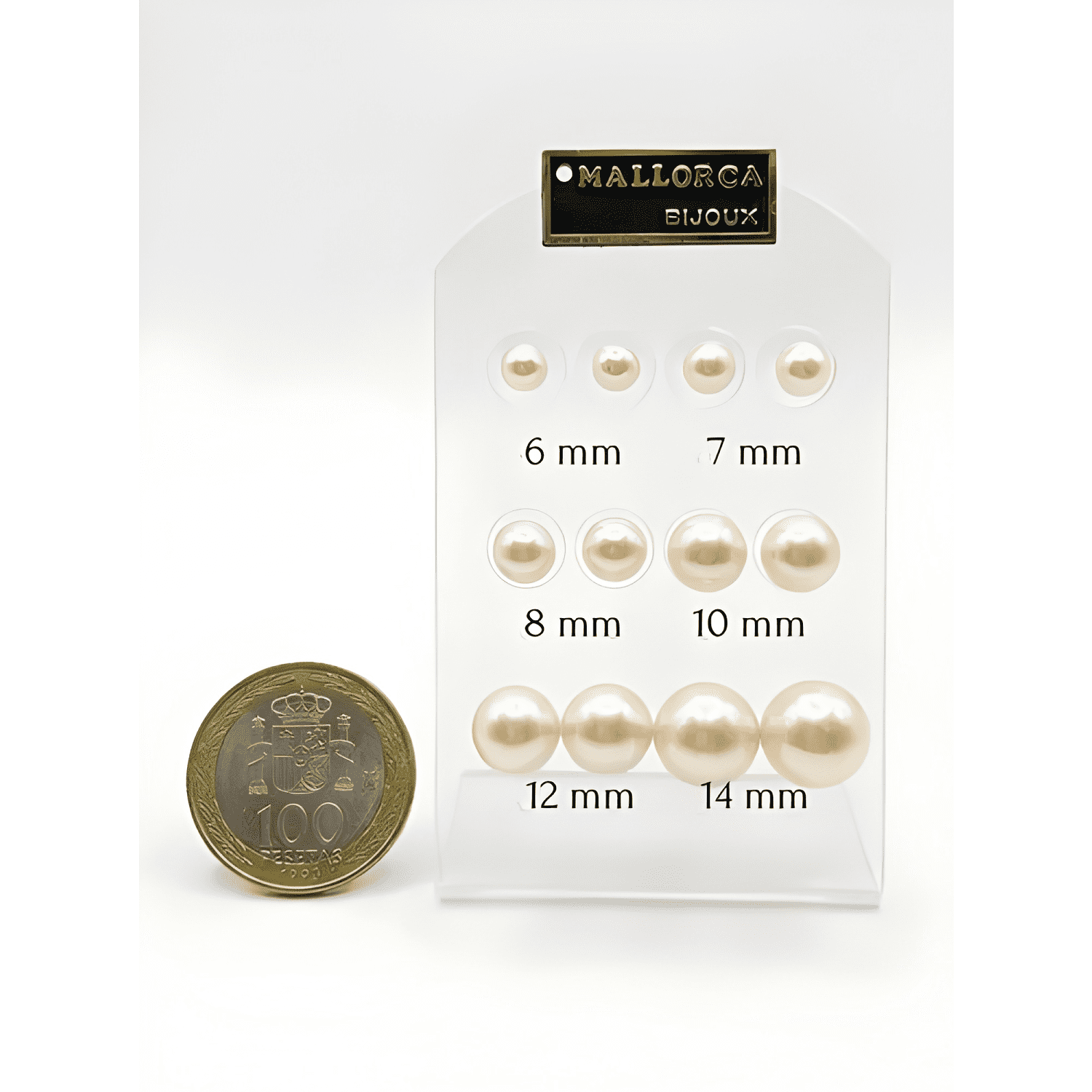 Aros De Perla Mallorca Clasico Con Base De Plata 925-3