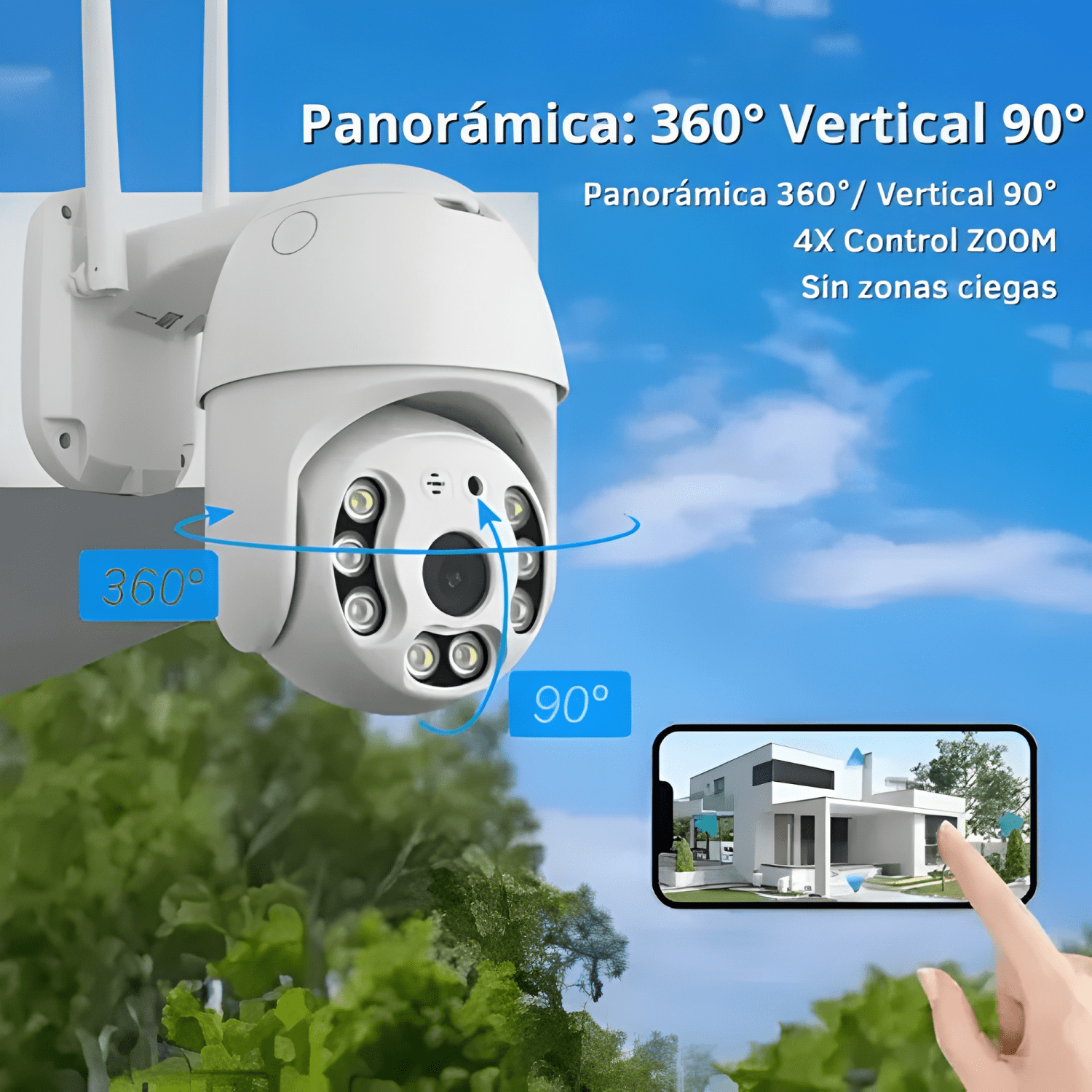 Camara de Seguridad Wifi Exterior 1080p 360° Vision Pack X2-2