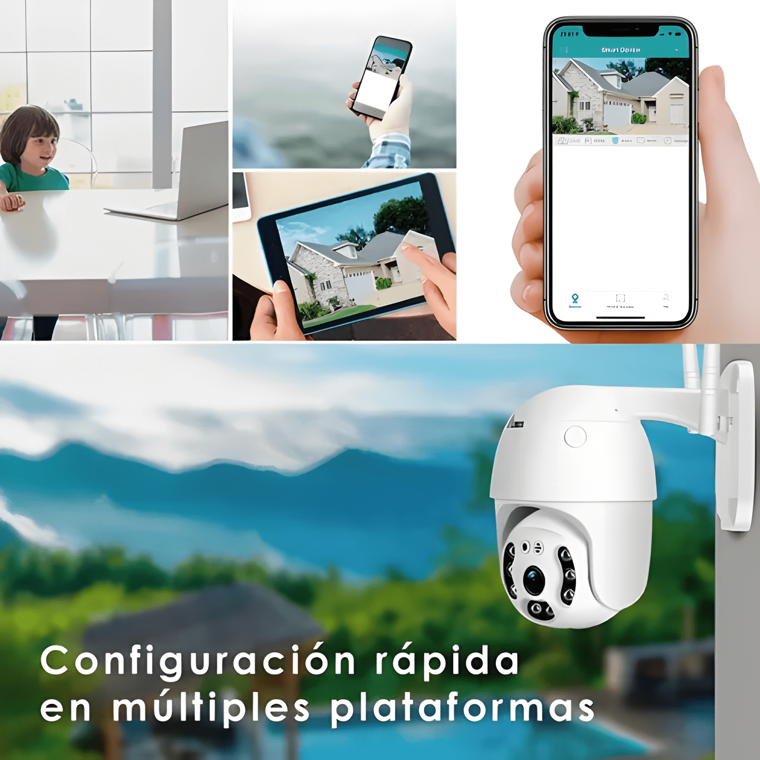 Camara de Seguridad Wifi Exterior 1080p 360° Vision Pack X2-3