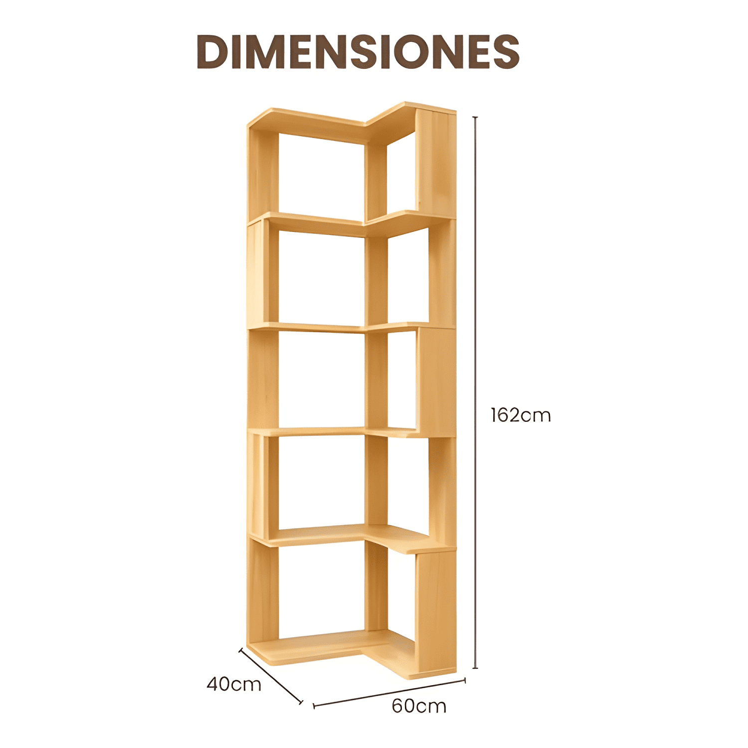 Librero de madera biblioteca organizador 162x60x40cm #8-2