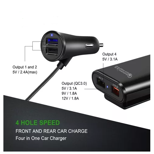 Cargador rápido 4 USB automóvil 35W-3