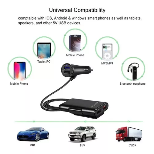 Cargador rápido 4 USB automóvil 35W-6