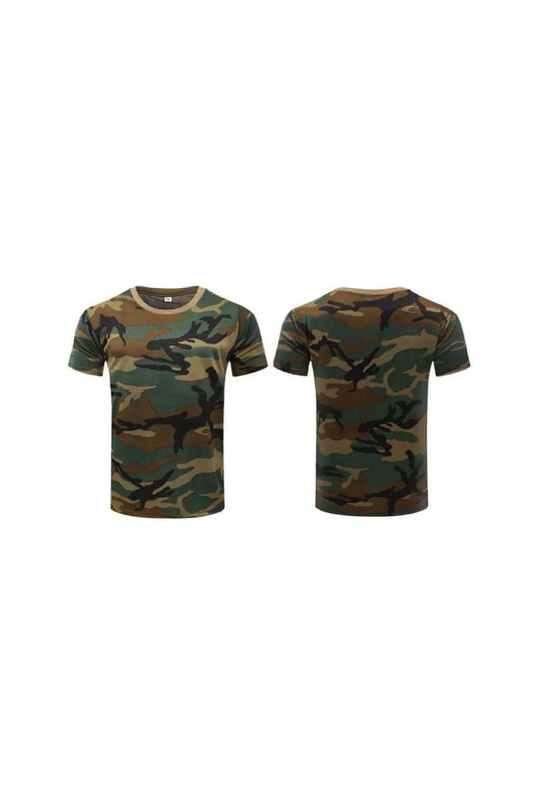 Polo Militar Airsoft, Trekking Camping, Color Woodland, Talla 3XL-0