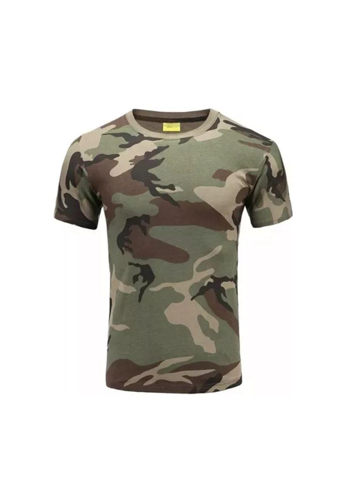 Polo Militar Airsoft, Trekking Camping, Color Woodland, Talla 3XL-1