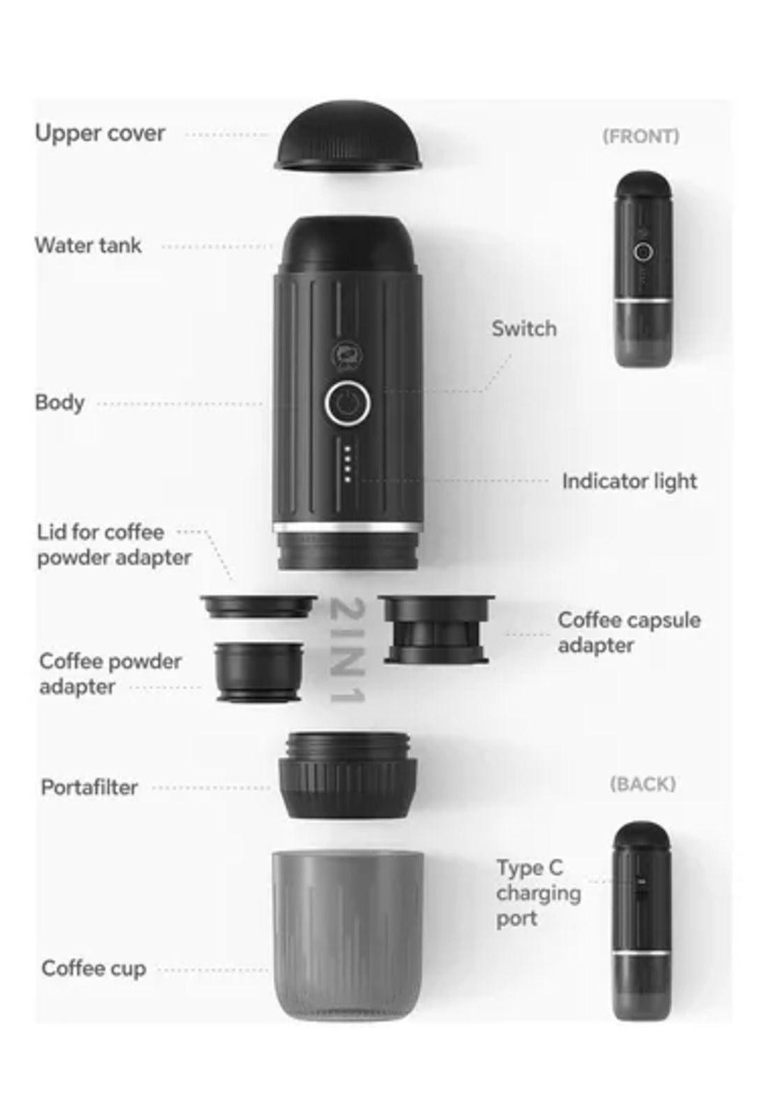 Máquina de café portátil, cafetera de mano, mini máquina café-3