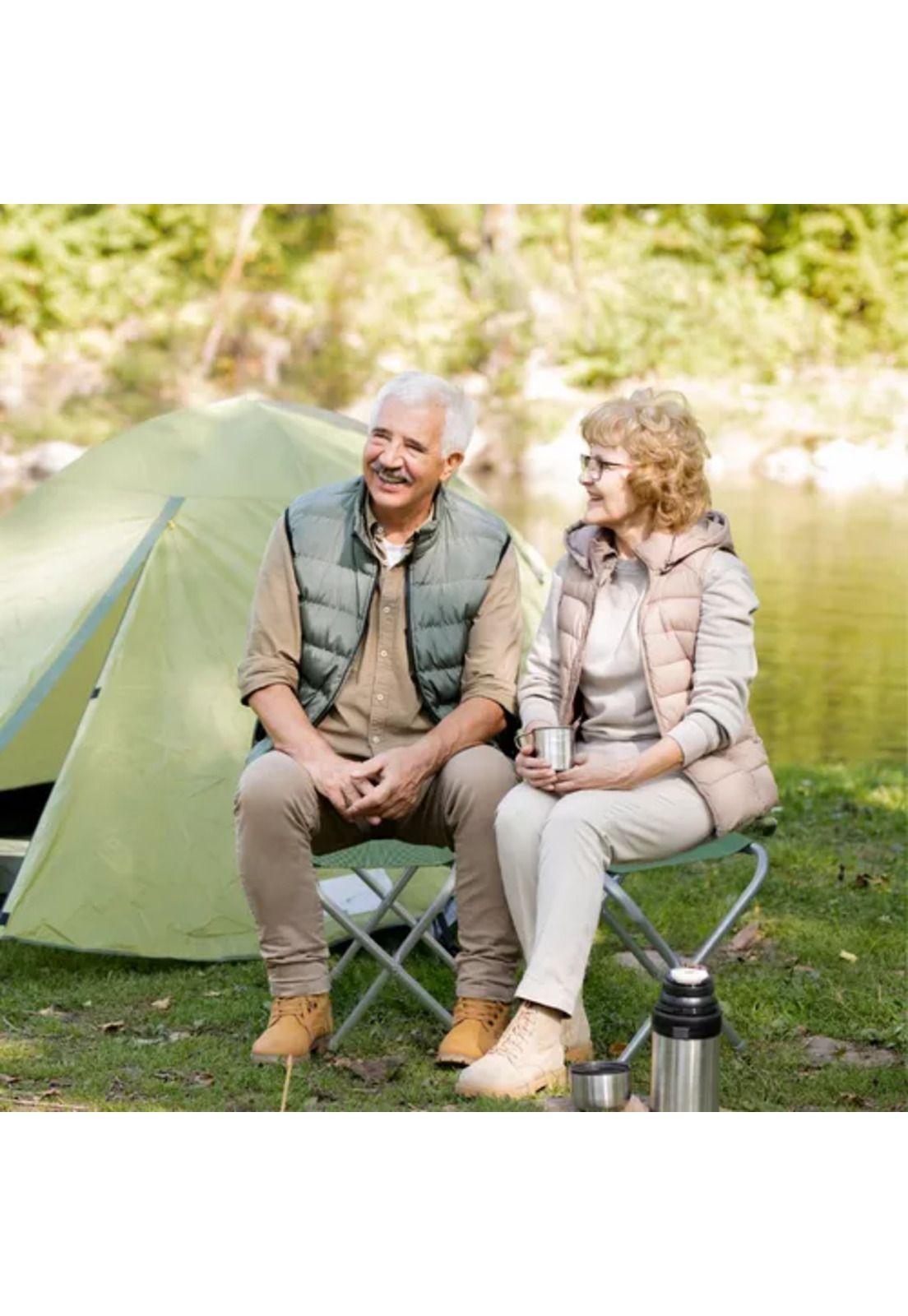 Asiento plegable para camping verde-3