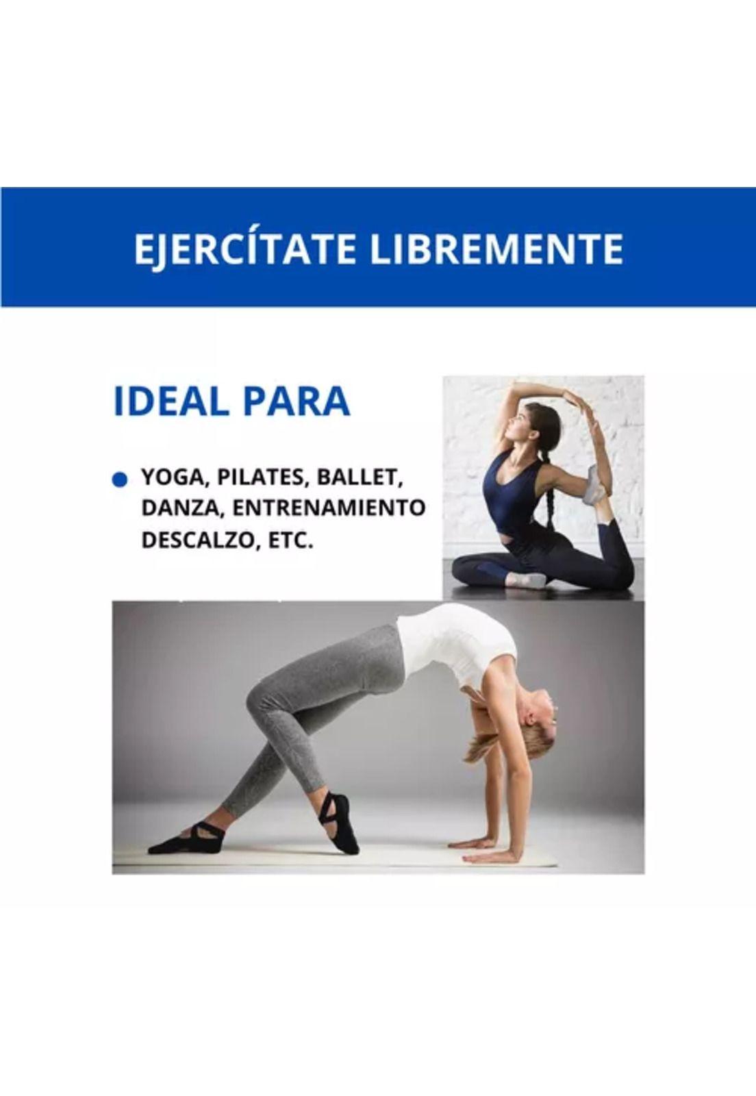 Calcetines antideslizantes para yoga y pilates, set de 3 pares, colores bordó, negro y gris, T 41-2