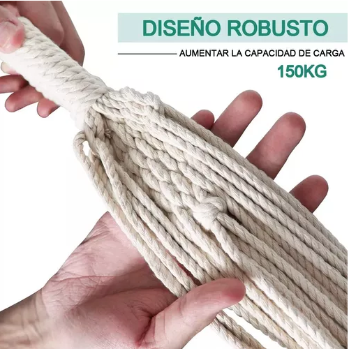 Hamaca con borlas para exteriores 150x200 cm columpios silla-2