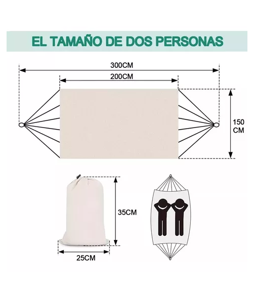 Hamaca con borlas para exteriores 150x200 cm columpios silla-6