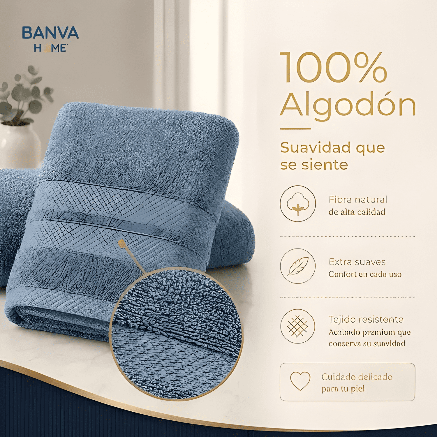 Juego 4 toalla bano algodon manos toallon cuerpo sky 400gr-2