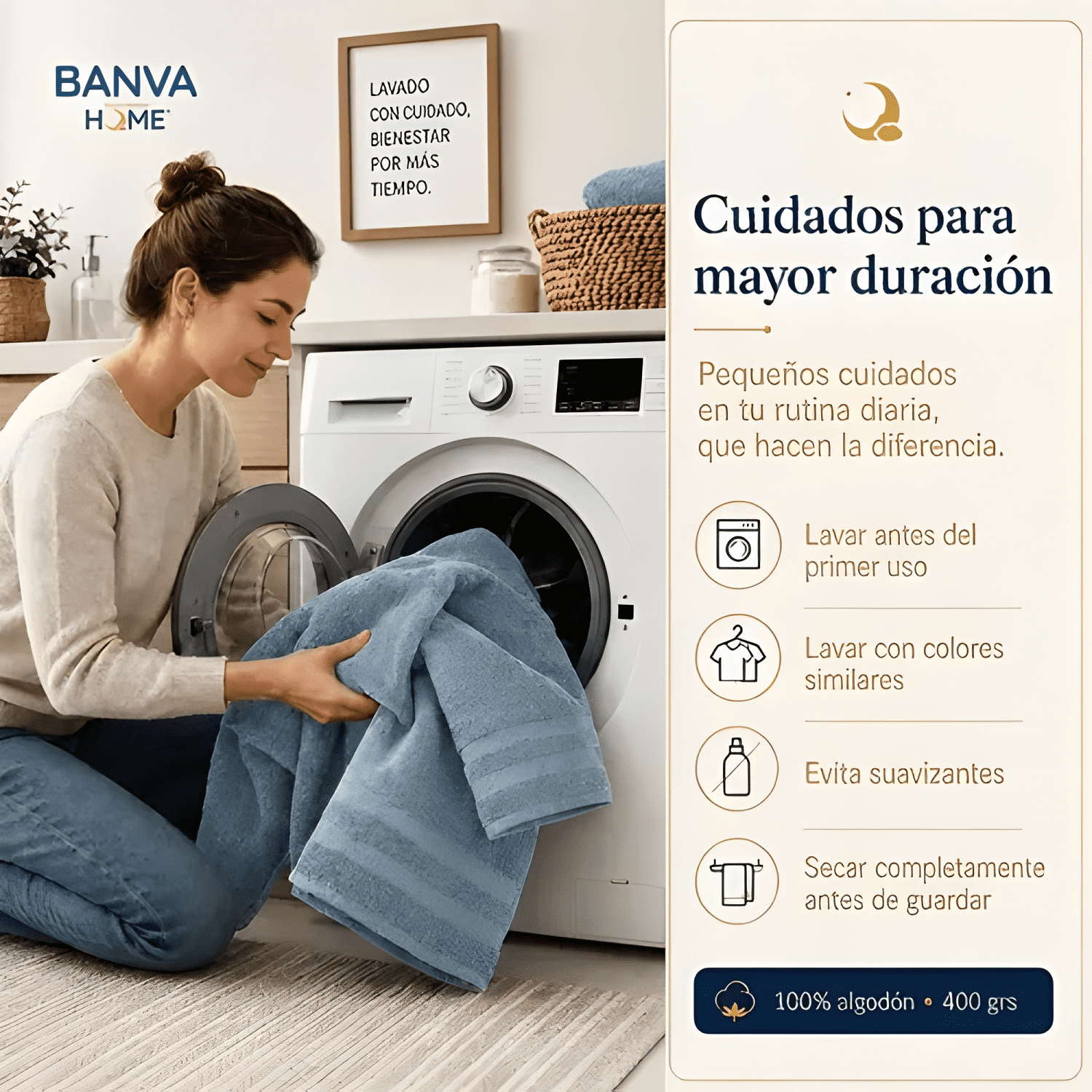 Juego 4 toalla bano algodon manos toallon cuerpo sky 400gr-3