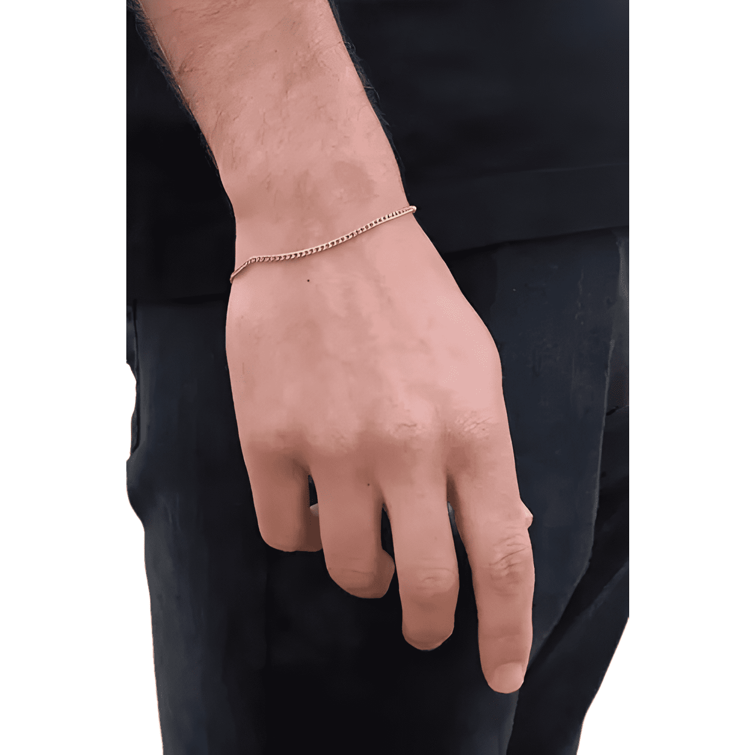 Pulsera minimal cuban oro 2mm discrecion saint venik 19 CM-0