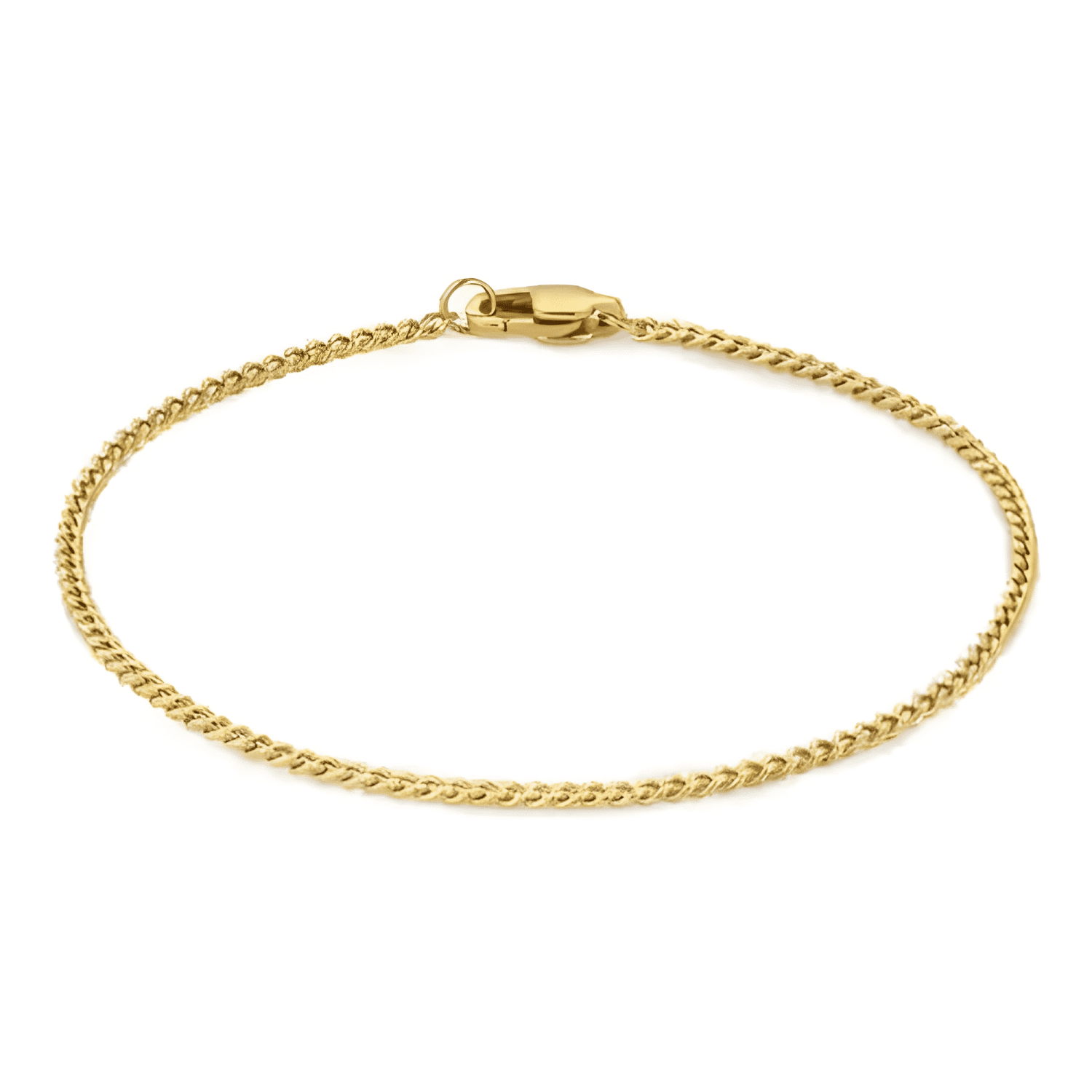 Pulsera minimal cuban oro 2mm discrecion saint venik 19 CM-1