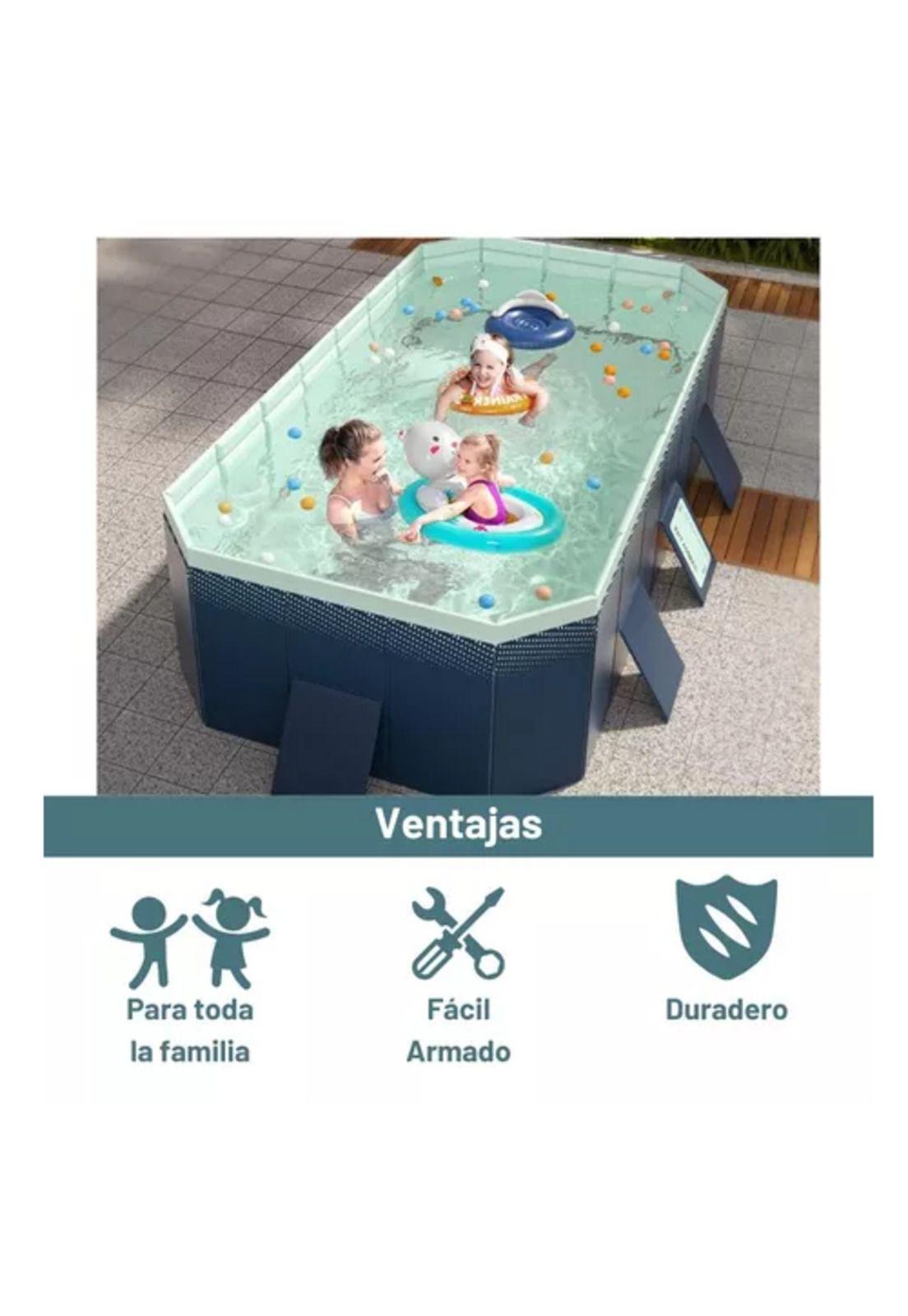 Piscina rectangular 260 cm para niños 5+ años-2