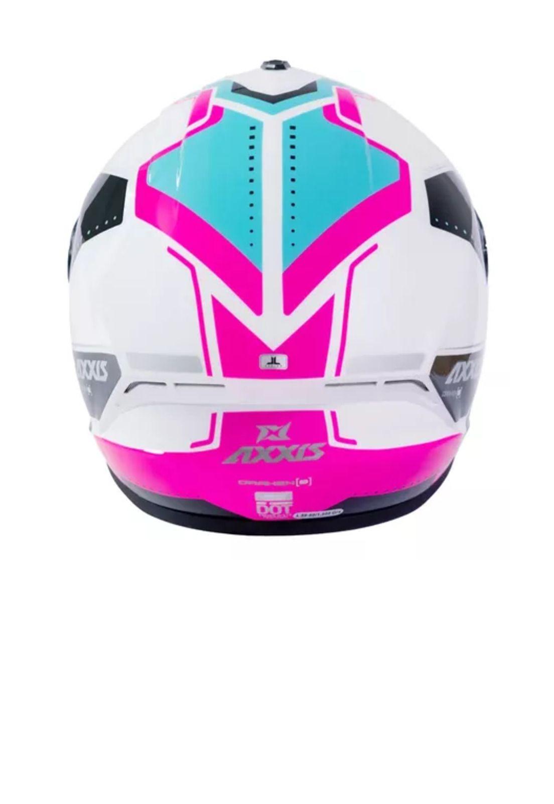 Casco de moto Axxis Draken S, sonar A8, color rosa fluor brillo-3