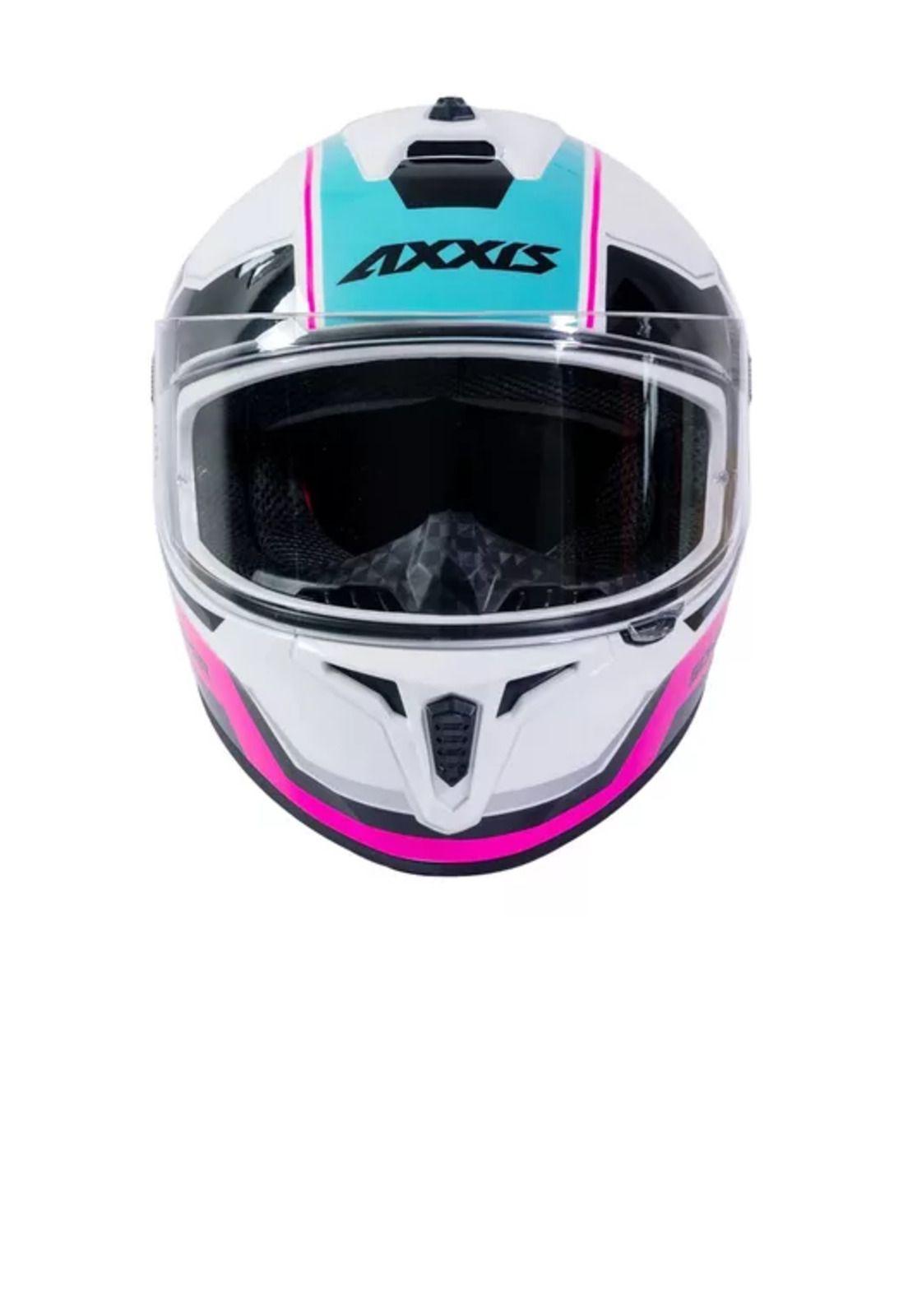 Casco de moto Axxis Draken S, sonar A8, color rosa fluor brillo-4