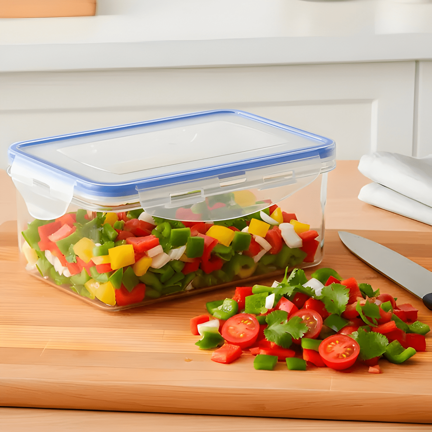Taper contenedor hermético plástico 1000 ml comida 3u-3