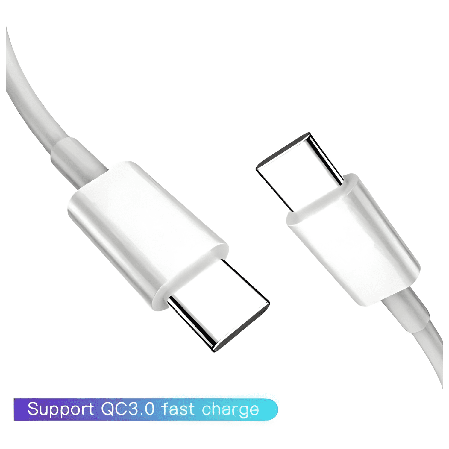 Cable tipo c a tipo c carga rápida fast charge 2m Blanco-4