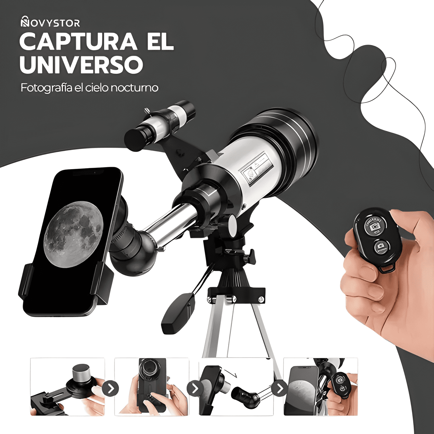 Telescopio Astronómico Profesional Monocular F40070 Blanco-3