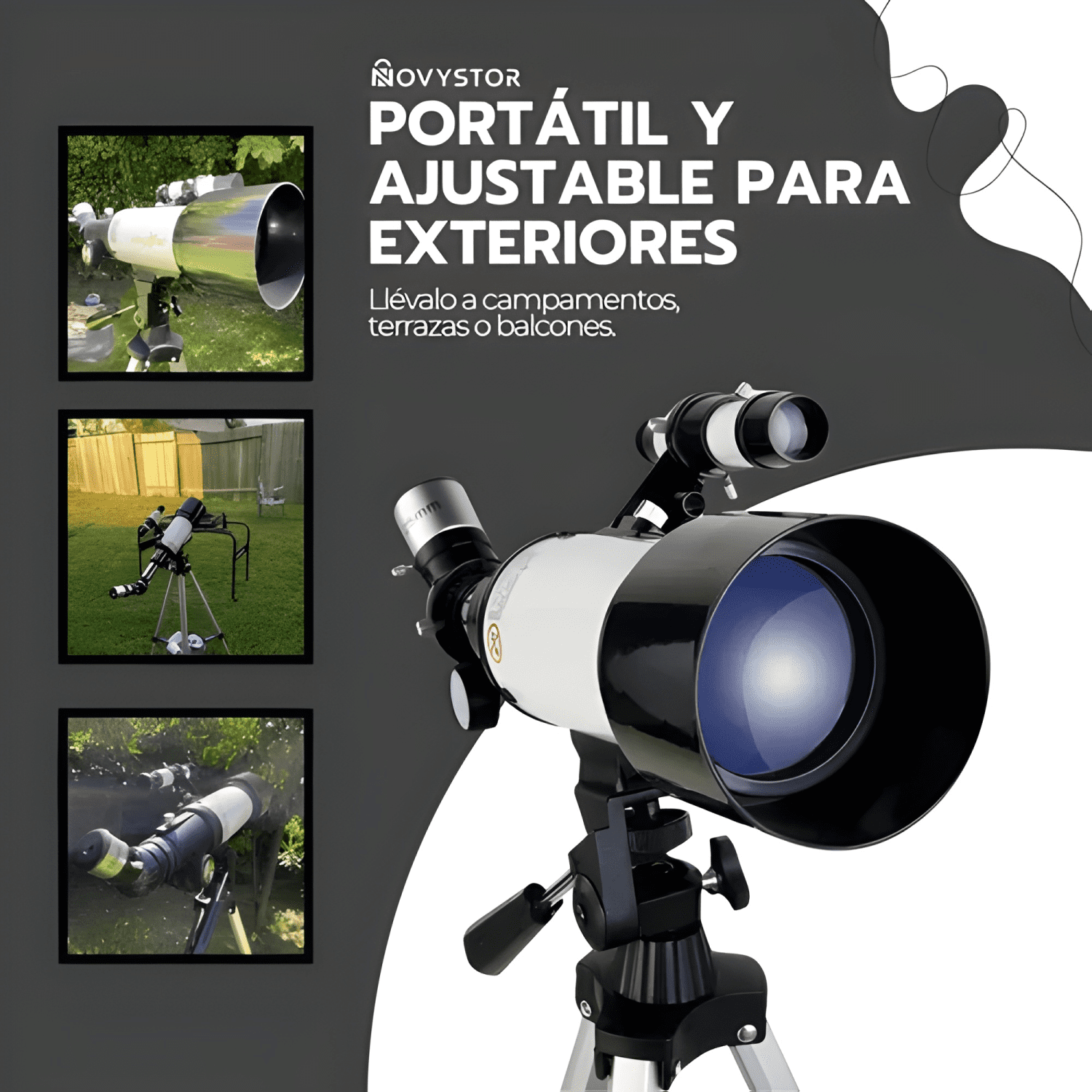 Telescopio Astronómico Profesional Monocular F40070 Blanco-4