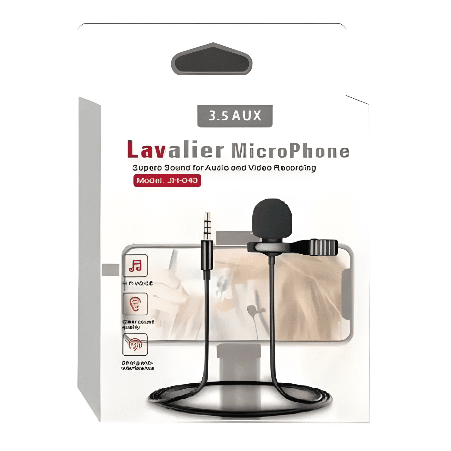 Microfono manos libres clip celular gamer blogger Negro-4